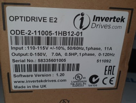 15x Invertek Optidrive E2  ODE-2-11005-1HB12-01  110-115V / 1 Phase 