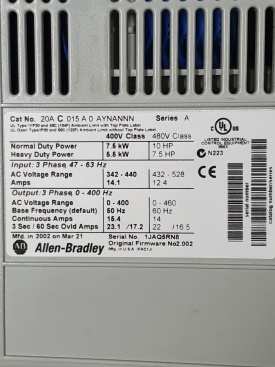 Allen-Bradley Powerflex 70  5,5 Kw 1JAQ5RN8