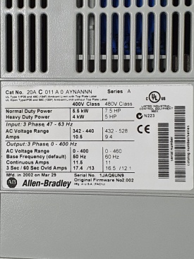 Allen-Bradley Powerflex 70  4 Kw  1JAQ6NU9