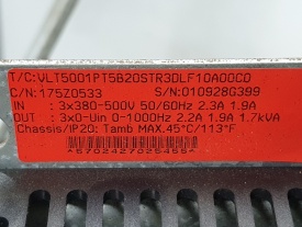 Danfoss VLT 5001 0,75 Kw 010928G399 