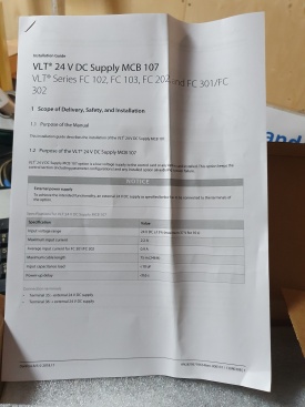 Danfoss VLT 24VDC Supply MCB 107