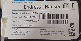 Endress+Hauser Orbisint CPS11D N52FA505E00 + CYK10