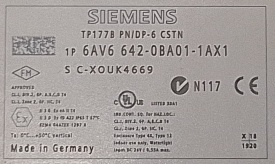 Siemens TP177B PN/DP 6AV6 642-0BA01-1AX1 4669