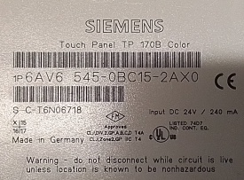 Siemens TP170B Color 6AV6 545-0BC15-2AX0 6718