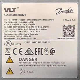 Danfoss FC-302 1,1kW 284826G083