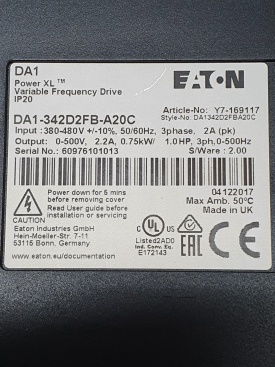 Eaton DA1 Power XL 0,75 kw 60976101013