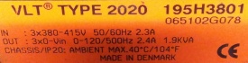 Danfoss VLT 2020  0,75 kw  065102G078