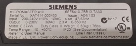 Siemens Micromaster 410 0,37kW XAT414-000430