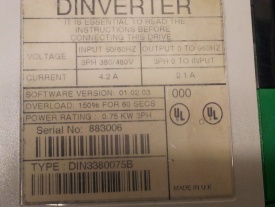 Control Techniques Dinverter 0.75 kw  883006
