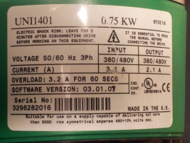 Control Techniques Unidrive V3   0.75 kw  3296282016