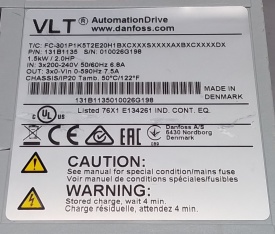 Danfoss VLT FC-301 1,5kW 3x230V 010026G198