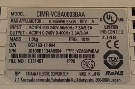 Yaskawa V1000 CIMR-VCBA0003BAA 0,75kW J0108B1134A0994