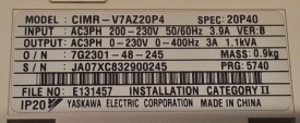 Omron Varispeed V7 0,4kW JA07XC832900245