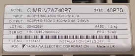 Omron Varispeed V7 1,1kW 1R07X4526900022