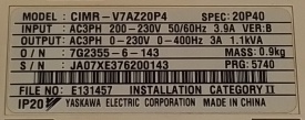 Omron Varispeed V7 0,4kW JA07XE376200143