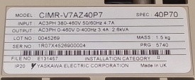 Omron Varispeed V7 1,1kW 1R07X4526900004