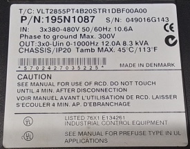 Danfoss VLT 2855 5,5kW 049016G143