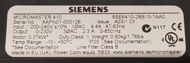 Siemens Micromaster 410 0,37kW XAPN01-000126