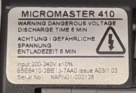 Siemens Micromaster 410 0,37kW XAPN01-000126
