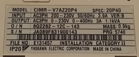 Omron Varispeed V7 0,4kW JA089F831900143
