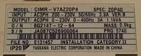Omron Varispeed V7 0,4kW JA087C526900064