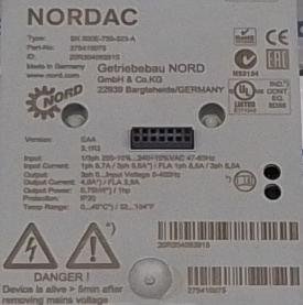 NORDAC SK500E 0,75kW 20R304063915
