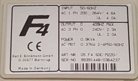 KEB Combivert F4-S 0,37kW 99391448/0364237