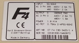 KEB Combivert F4-C 0,75kW 03181930/0462870
