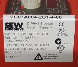 SEW Movitrac 07 0,37kW 0108386