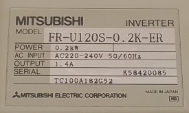 Mitsubishi Freqrol-U100 0,2kW K58420085