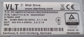Danfoss FC-280 0.75kW 044002G367
