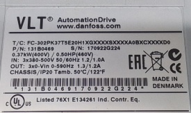 Danfoss FC-302 0.37kW 170922G224