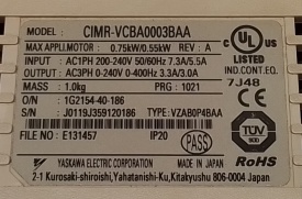 Yaskawa V1000 0.75kW J0119J359120186