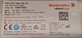 Weidmuller PROeco 72W 24V 3A (Let op! ook DC -> DC)