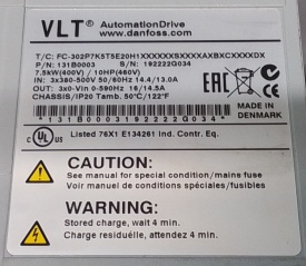 Danfoss FC-302 7.5kW 192222G034