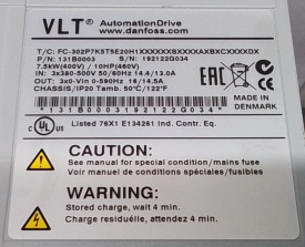 Danfoss FC-302 7.5kW 192122G034