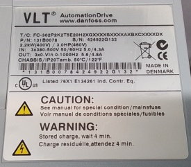Danfoss FC-302 2.2kW 424922G132