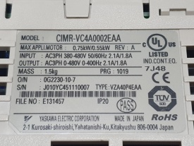 Yaskawa V1000 0,55kw J010YC451110007