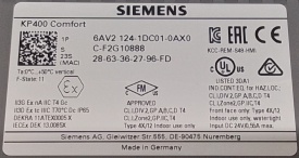 Siemens KP400 Comfort 6AV2124-1DC01-0AX0 C-F2G10888