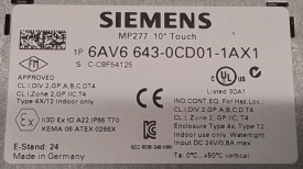 Siemens MP277 10" Touch 6AV6643-0CD01-1AX1 C-C8F54125
