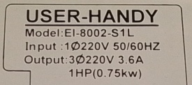 Rich Electric USER-HANDY EI-8002-S1L 0.75kW T801L00328