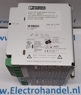 Phoenix Contact 2938727 Quint PS-3x400-500AC/24DC/20 PSB5590553 20A