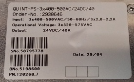 Phoenix Contact 2938646 Quint-PS-3x400-500AC/24DC/40 40A