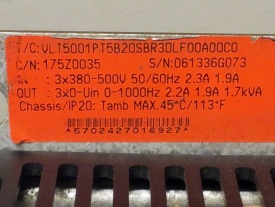 Danfoss VLT 5001  0,75 kw  061336G073 