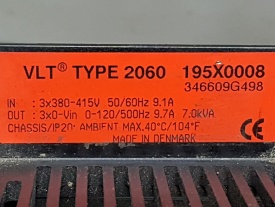 Danfoss VLT 2060 4 kw  346609G498