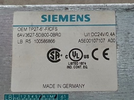Siemens TP27 6AV3627-5DB00-0BR0 10586866 