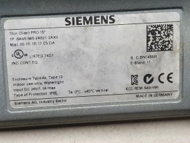 Siemens Thin Client Pro 6AV6 646-2AB21-2AX0 BNE45591