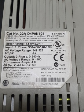 Allen Bradley 22A 1,5Kw  AD4P0N0W5390012 