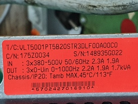 Danfoss VLT 5001   0,75 Kw 148935G022 