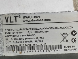 Danfoss FC-301 HVAC   45 Kw 038510G450 